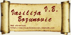 Vasilija Božunović vizit kartica